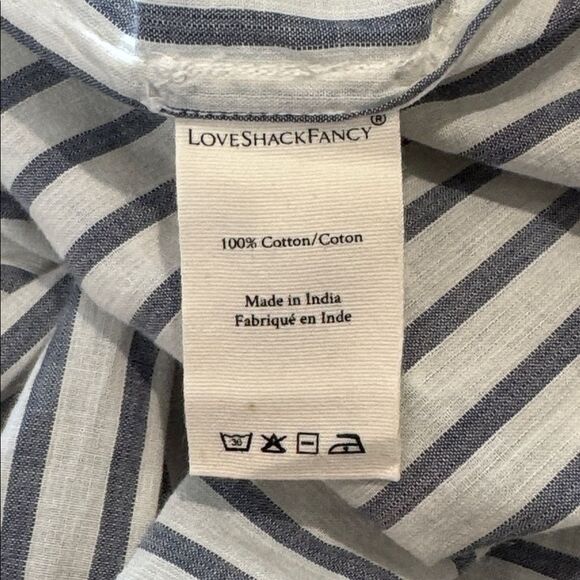 LOVESHACKFANCY THEA DRESS - STRIPE Navy/White Large - Picture 14 of 15